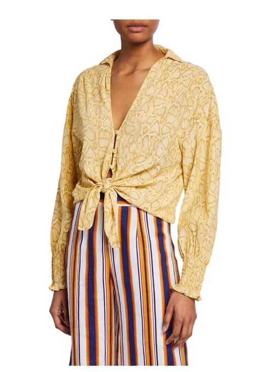 Tops - FAITHFULL THE BRAND Aira Knot Shirt size M